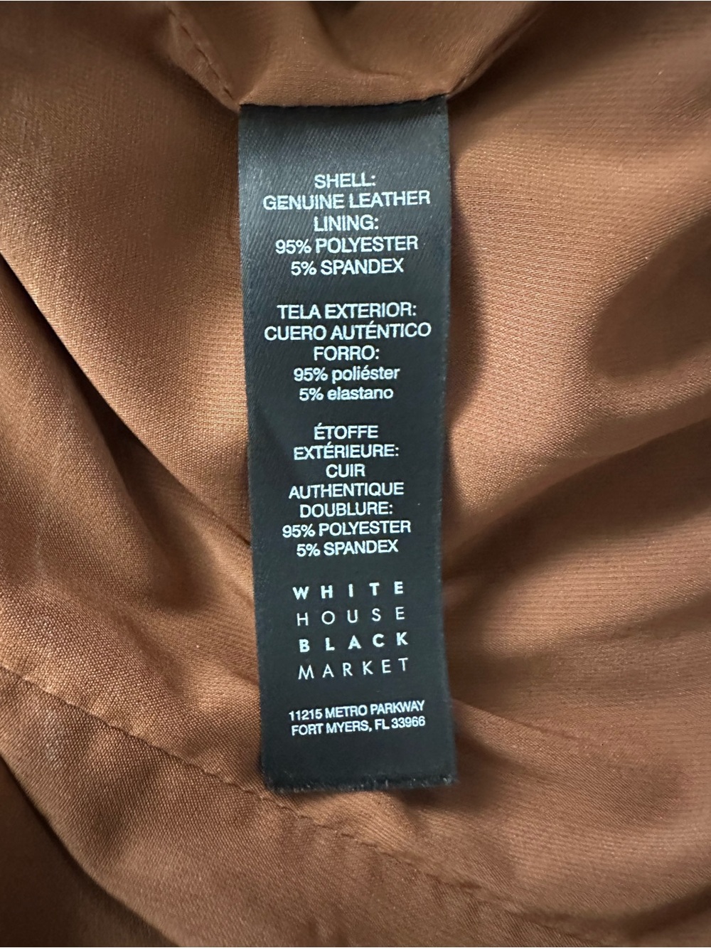 WHBM White House Black Market Genuine Leather Janelle Bodice Top Whiskey 10 NWT - Picture 7 of 7